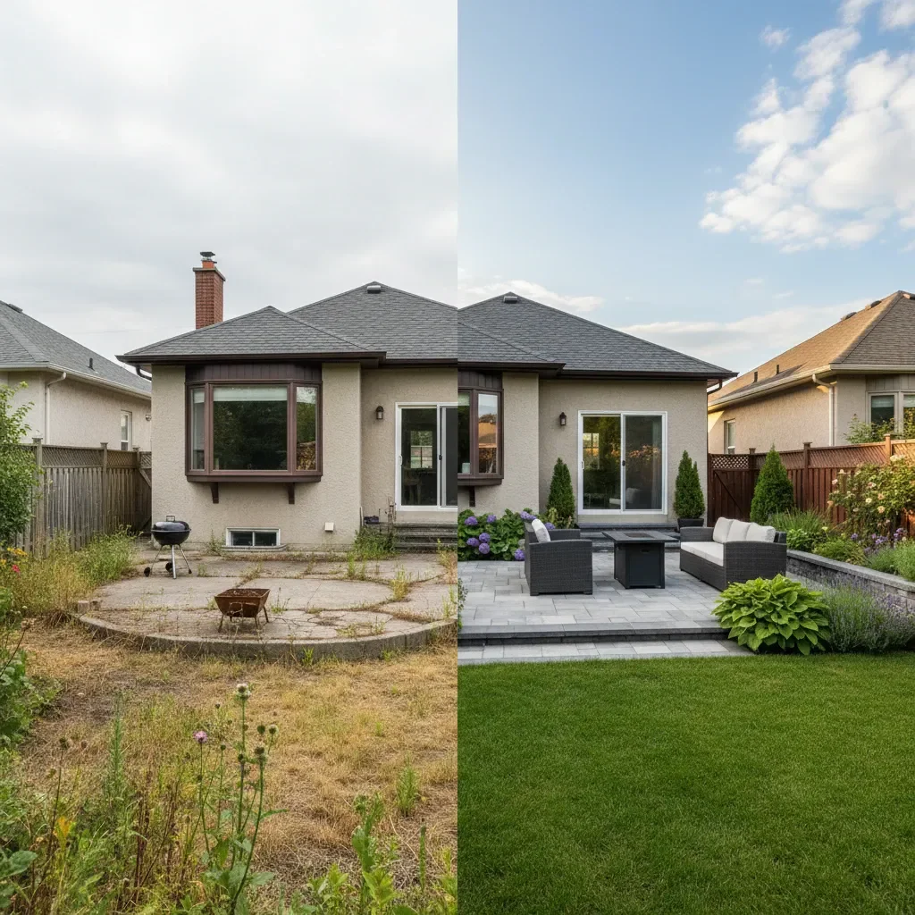 Landscaper transformation - before and after by Urban Landscaping Laval in Laval